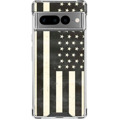 Black & White USA Flag Google Pixel 7 Pro Clear Case